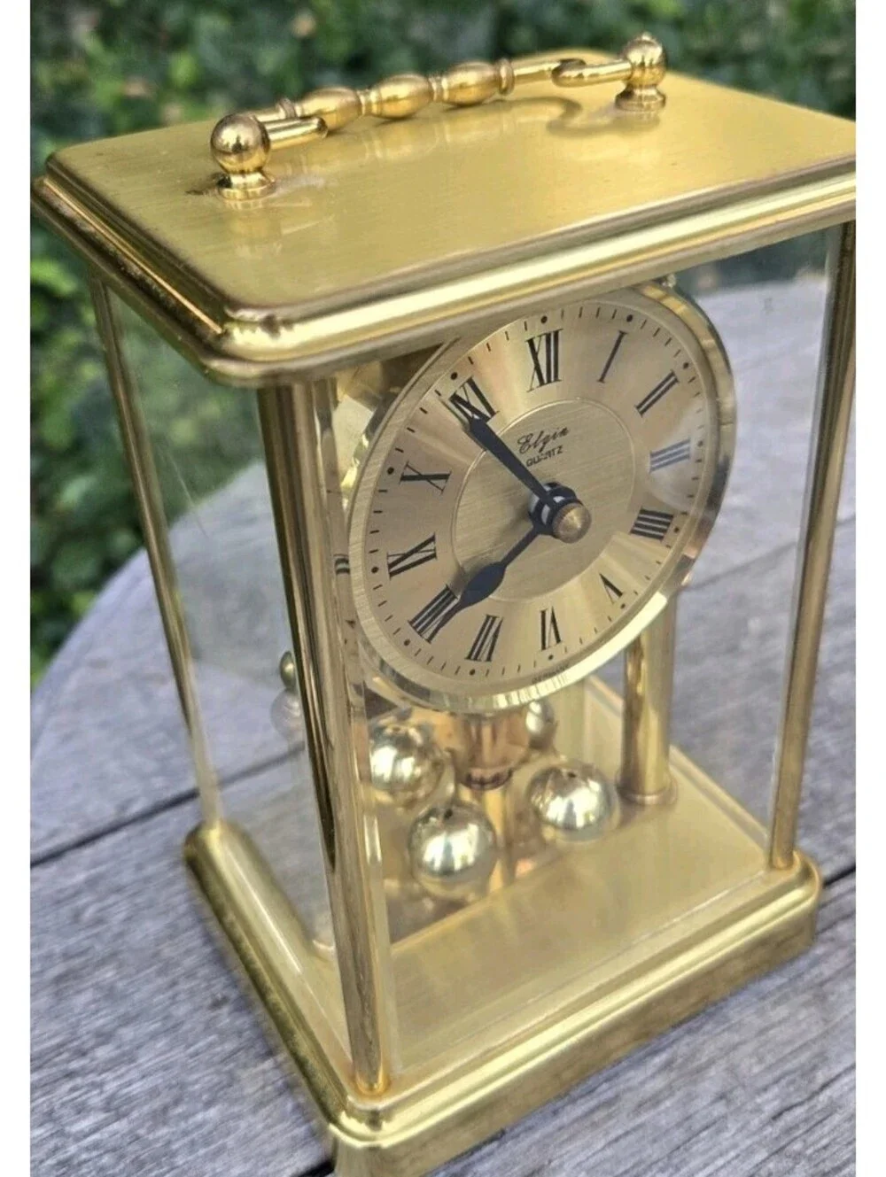 Vintage Elgin Quartz Anniversary Mantel Clock – Made in Japan, Classic Gold Tone